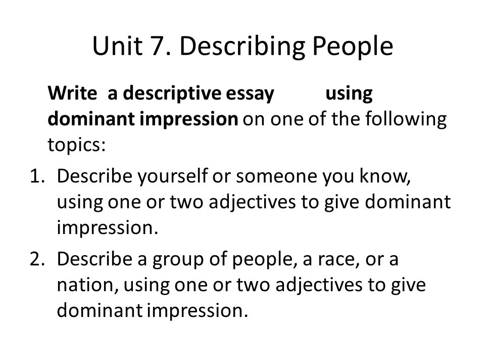 How to describe a person | Using descriptive words